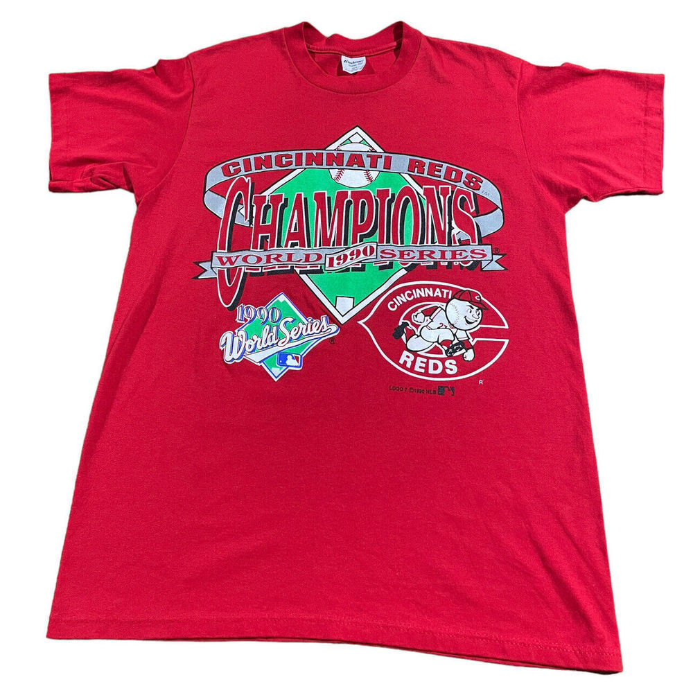 Vintage 1990 Cincinnati Reds World Series Champs Stedman Tshirt sz L USA